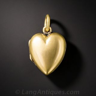 Small English Puffed Heart Locket