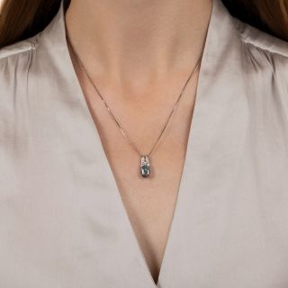 Gem Black Opal and Diamond Pendant 