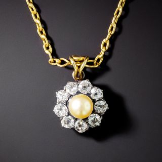 Victorian Natural Pearl and Diamond Drop - 3