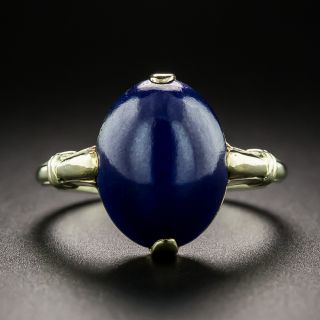 Solitaire Lapis Lazuli Ring by Jones and Woodland, Circa 1900 - 2