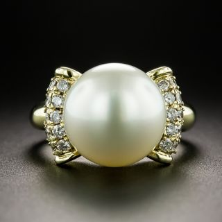 South Sea Pearl and Diamond Bow Ring - 2
