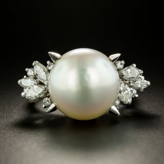 South Sea Pearl and Marquise Diamond Ring - 2