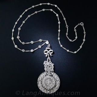 Spectacular Edwardian Necklace with Pendant Watch - 1