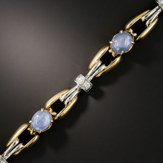 Star Sapphire and Diamond Bracelet