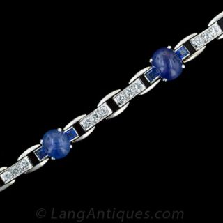 Star Sapphire and Diamond Bracelet - 1