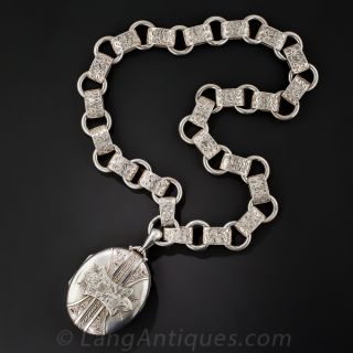 Sterling Silver Engraved Chain & Locket