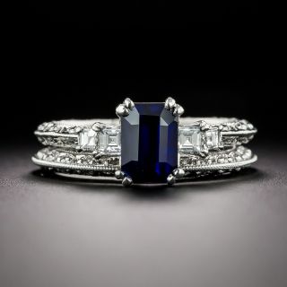 Tacori 1.55 Carat Emerald-Cut Sapphire and Diamond Wedding Set, Size 6 1/2 - 3