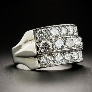 Three Row Diamond Band Ring