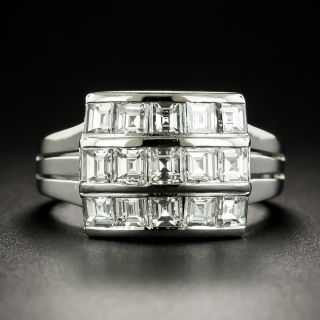 Three-Row Square Emerald-Cut Diamond Ring - 3
