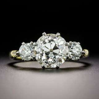 Three-Stone 2.50 Carat Center Diamond Engagement Ring - GIA K SI2 - 3