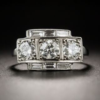 Three-Stone Diamond and Baguette Diamond Ring
