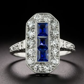 Tiffany & Co. Art Deco Sapphire and Diamond Dinner Ring - 3