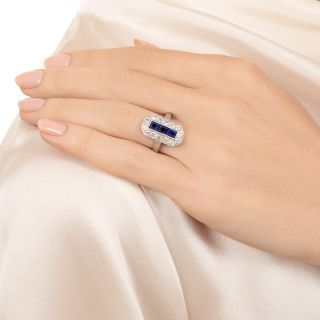 Tiffany & Co. Art Deco Sapphire and Diamond Dinner Ring