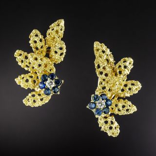 Tiffany & Co. Diamond and Sapphire Clip Earrings - 2