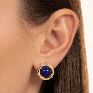 Tiffany & Co. Lapis and Diamond Earrings