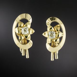 Tiffany & Co. Retro Diamond Floral Earrings - 1