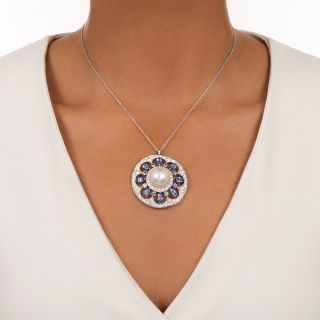 Tiffany & Co. South Sea Pearl, Sapphire and Diamond Pendant/Brooch