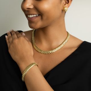 Tiffany & Co. 'Vannerie' Bold Gold Bracelet