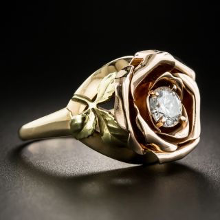 Tri-Color Gold Diamond Rose Ring by Jones and Woodland