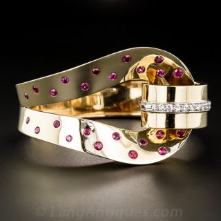 Trabert & Hoeffer Mauboussin Retro Ruby and Diamond Bracelet