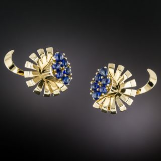 Trabert & Hoeffer-Mauboussin Retro Sapphire Earrings - 1
