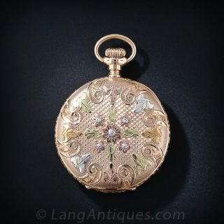 Tri-Colored Lady's Pendant Watch