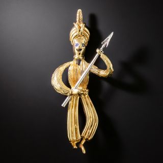 Turbaned Guard Sapphire Brooch by Scalle - 2