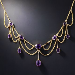 Turn-of-the-Century Amethyst Swag Necklace - 2