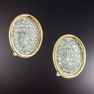 Two-Tone Pavé Diamond Earrings - 1