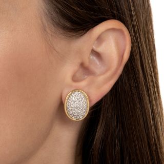 Two-Tone Pavé Diamond Earrings