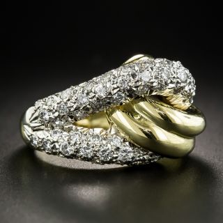 Two-Tone Pavé Diamond Knot Ring