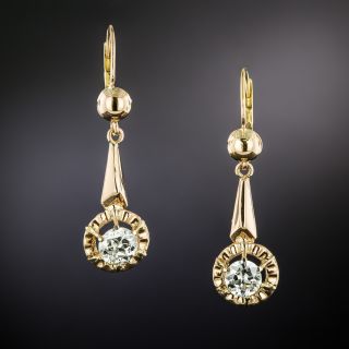 Victorian 1.02 Carat Diamond Dangle Earrings - 2