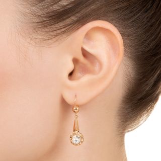 Victorian 1.02 Carat Diamond Dangle Earrings