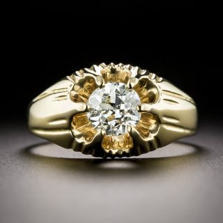 Victorian 1.07 Carat Diamond Belcher Ring -  GIA  J SI1 - 2