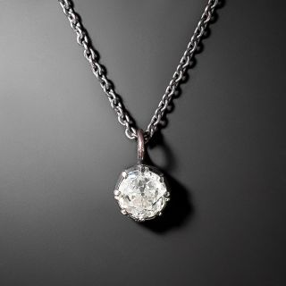 Victorian 1.10 Old-Mine Cut Diamond Drop Pendant - 1