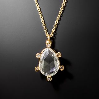 Victorian 1.13 Carat Antique Pear-Shaped Diamond Pendant - GIA  J I1 - 3