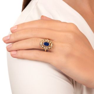 Victorian 1.15 Carat Sapphire and Diamond Ring