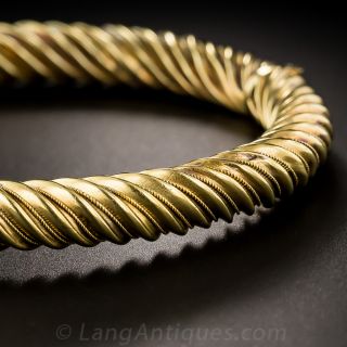 Victorian 18K Gold Twisted Bangle Bracelet