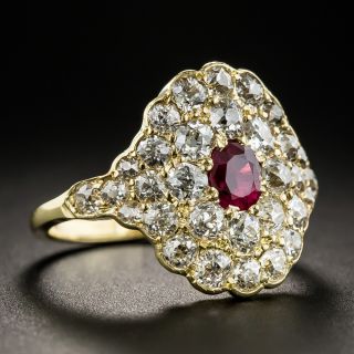 Victorian 18K Ruby and Diamond Ring