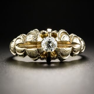 Victorian .33 Carat Diamond Solitaire Engagement Ring