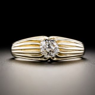 Victorian .50 Carat Diamond Grooved Solitaire Ring - 3