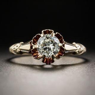 Victorian .59 Carat Diamond Solitaire Engagement Ring  - 2