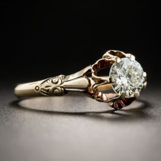 Victorian .59 Carat Diamond Solitaire Engagement Ring 