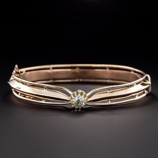 Victorian .60 Carat Diamond Hinged Bangle Bracelet - 1