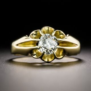 Victorian .60 Carat Diamond Solitaire Engagement Ring - 2