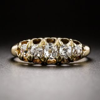 Victorian .75 Carat Total Five-Stone Diamond Band Ring - 2