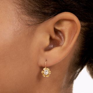 Victorian .95 Carat Total Diamond Drop Earrings