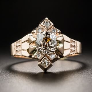 Victorian .96 Carat Natural Brown Diamond Ring 