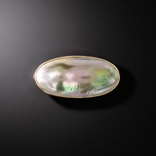Victorian Abalone Blister Pearl Brooch - 2