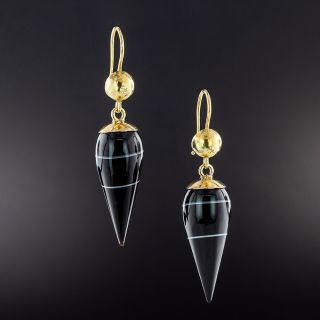 Victorian Agate Drop Earrings - 2
